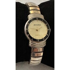 Womens Milan MLN129 PC21 Quartz  Watch Gold Tone Black‎ Accent